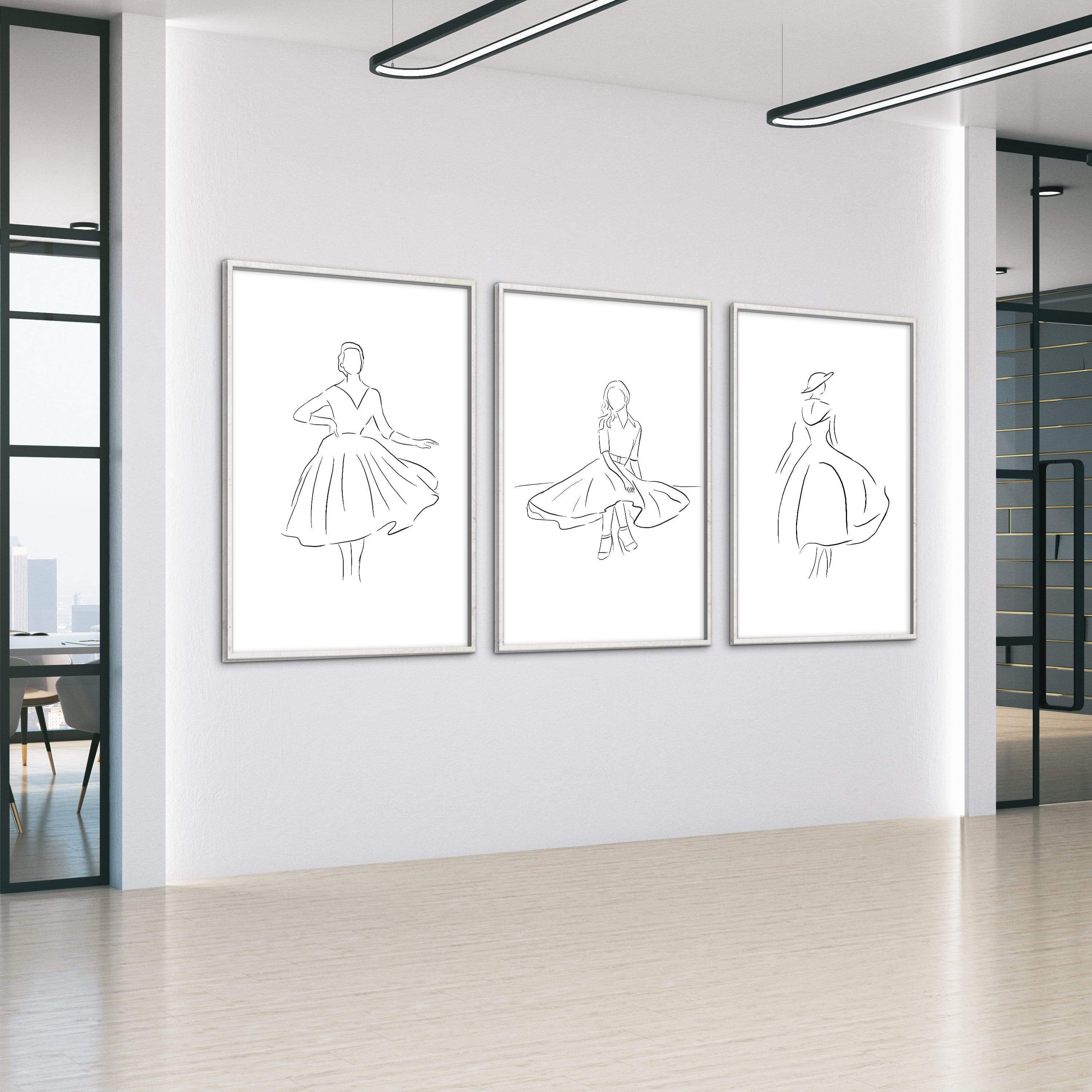 Skirts and Dresses Canvas Art Clock Canvas