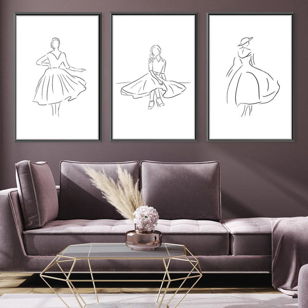 Skirts and Dresses Canvas Art Clock Canvas