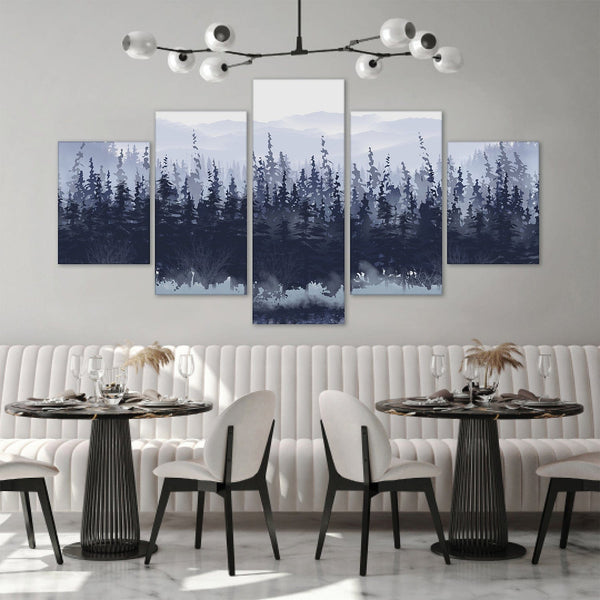 Slated Forest Canvas - 5 Panel Art 5 Panel / Large / Standard Gallery Wrap Clock Canvas