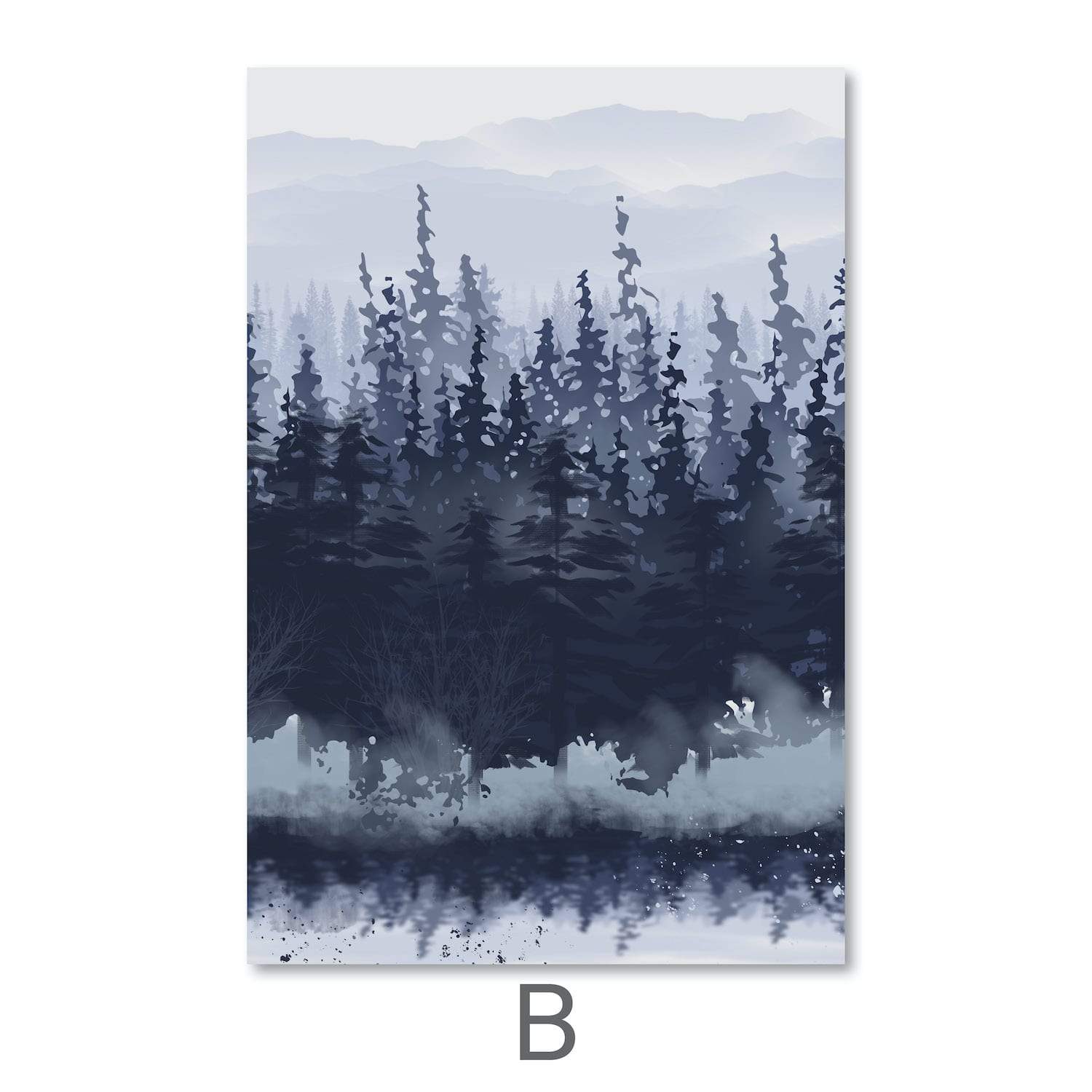 Slated Forest Canvas Art B / 40 x 50cm / Unframed Canvas Print Clock Canvas