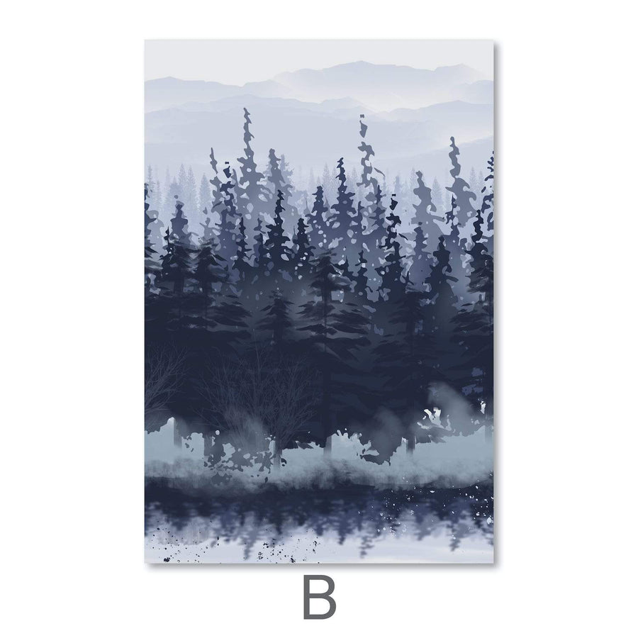 Slated Forest Canvas Art B / 40 x 50cm / Unframed Canvas Print Clock Canvas