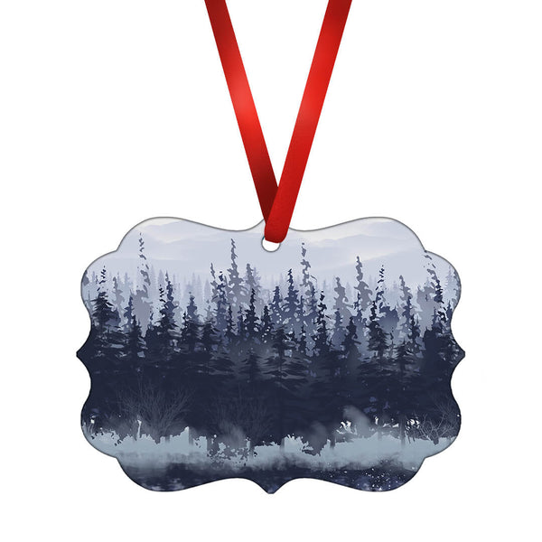 Slated Forest Ornament Christmas Ornament Victorian 10.8 x 8cm Clock Canvas