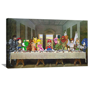 Smash Bro Last Supper Canvas Art 50 x 25cm / Unframed Canvas Print Clock Canvas