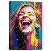 Smiling Abstract Canvas Art Clock Canvas