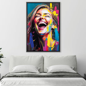 Smiling Abstract Canvas Art Clock Canvas
