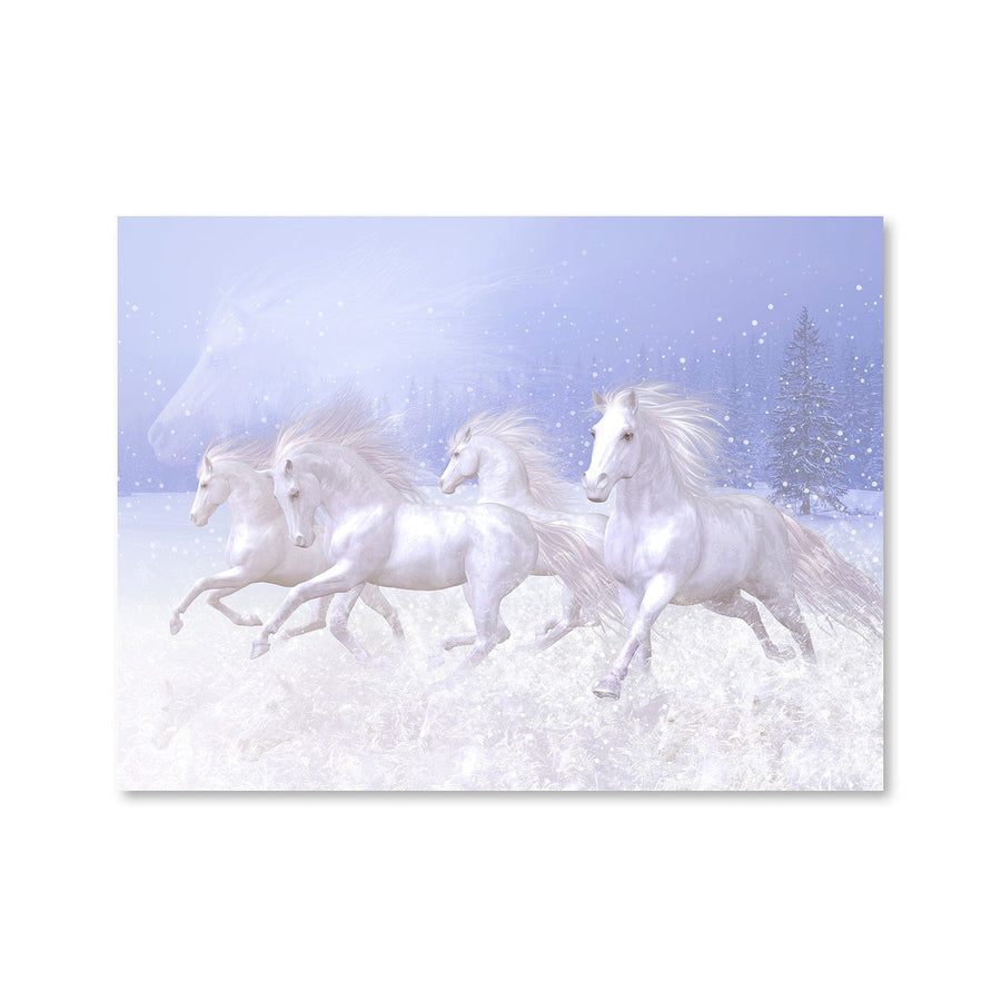Snow Horses Canvas Art Clock Canvas