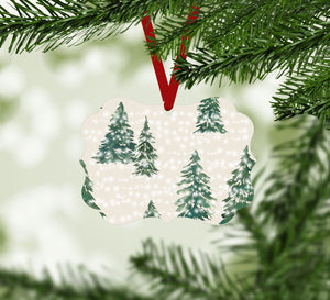 Snowy Forest Ornament Christmas Ornament Victorian 10.8 x 8cm Clock Canvas