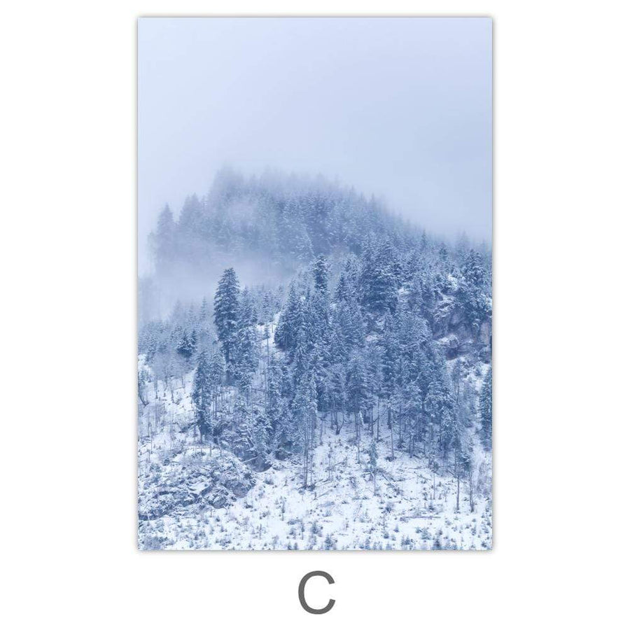 Snowy Mountain Canvas Art C / 40 x 50cm / No Board - Canvas Print Only Clock Canvas