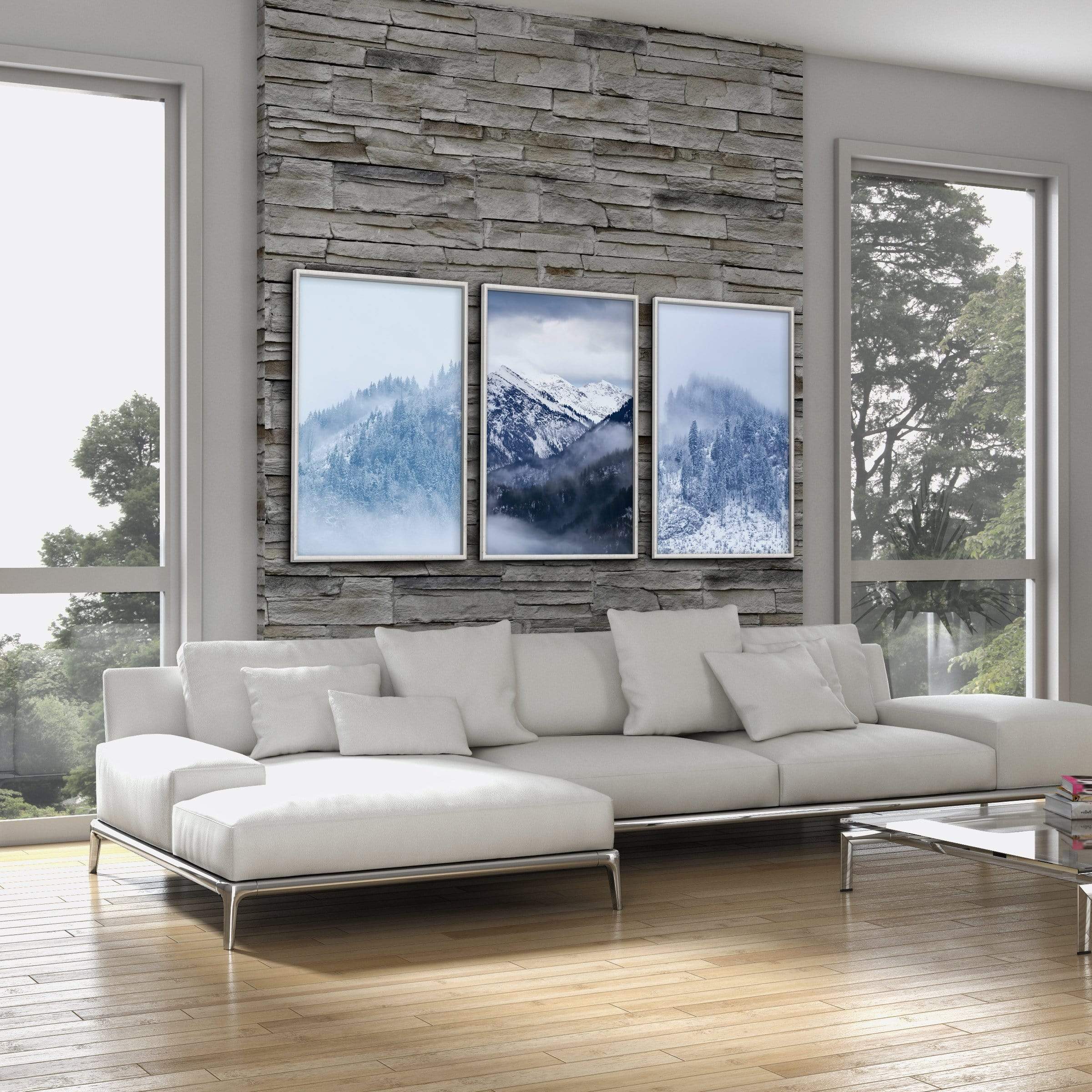 Snowy Mountain Canvas Art Clock Canvas