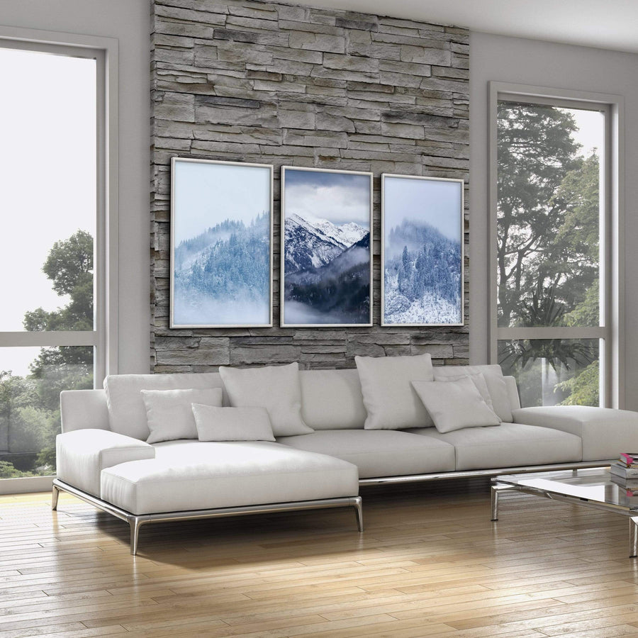 Snowy Mountain Canvas Art Clock Canvas