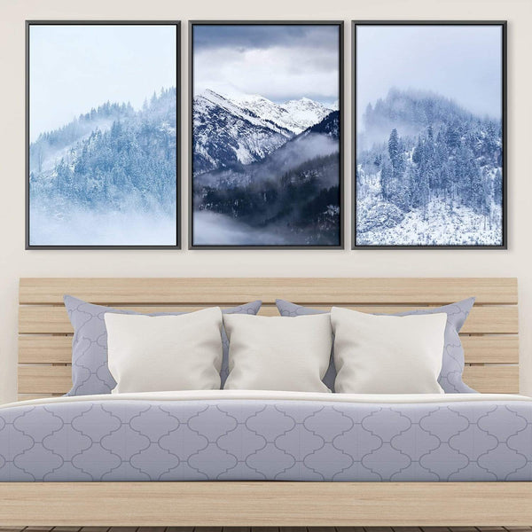 Snowy Mountain Canvas Art Clock Canvas