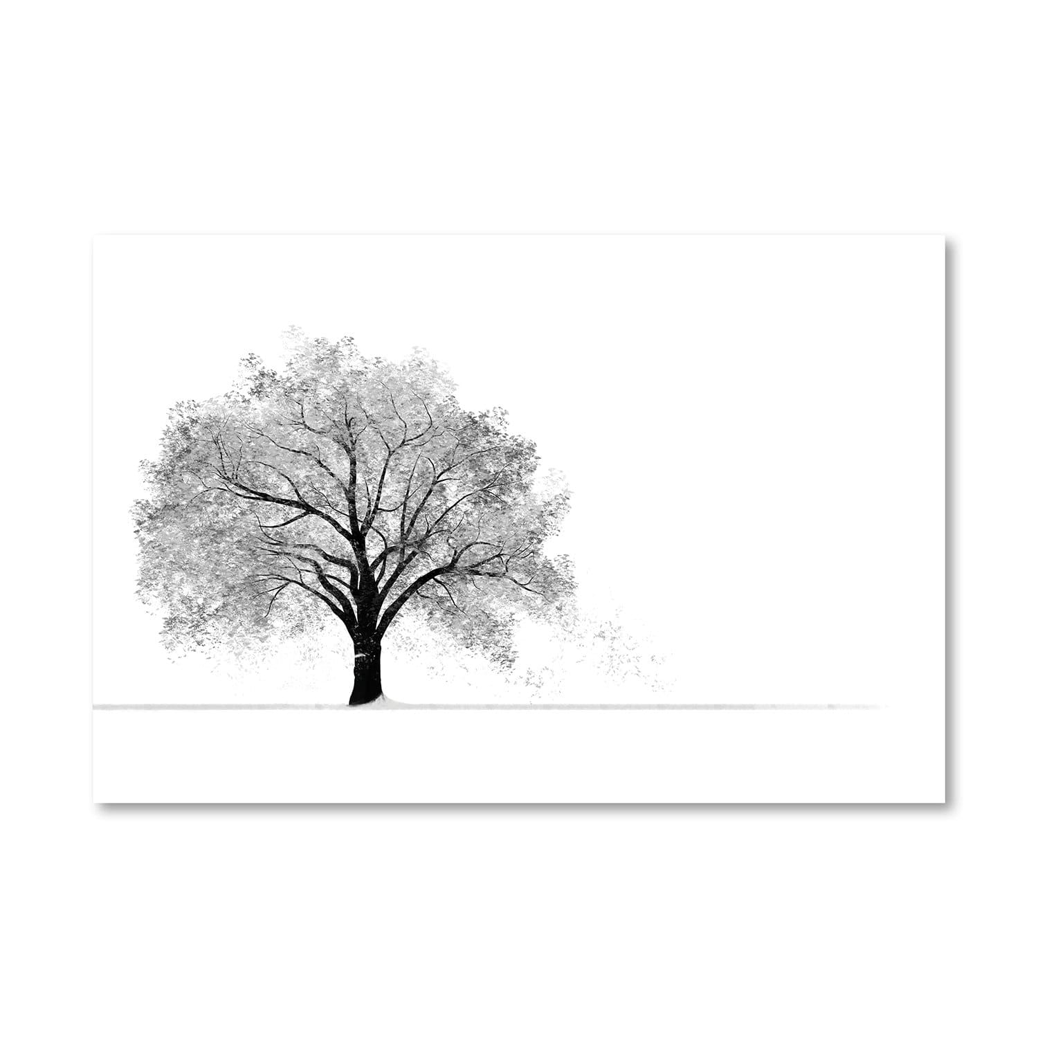 Snowy Willow Canvas Art Clock Canvas