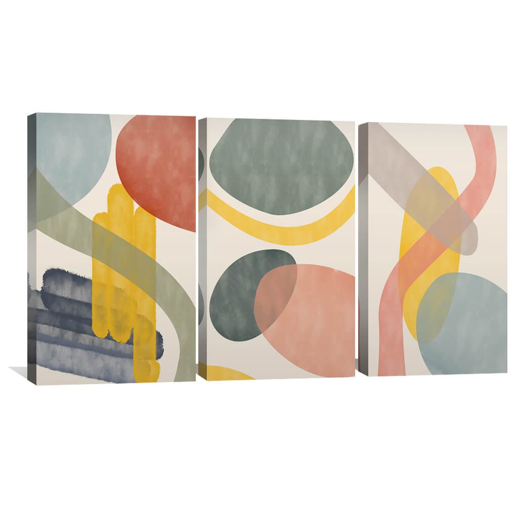 Soft Pallet Canvas Art Set of 3 / 30 x 45cm / Unframed Canvas Print Clock Canvas