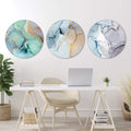 Soft Watercolor Canvas - Circle Art Set of 3 / 40 x 40cm / Standard Gallery Wrap Clock Canvas