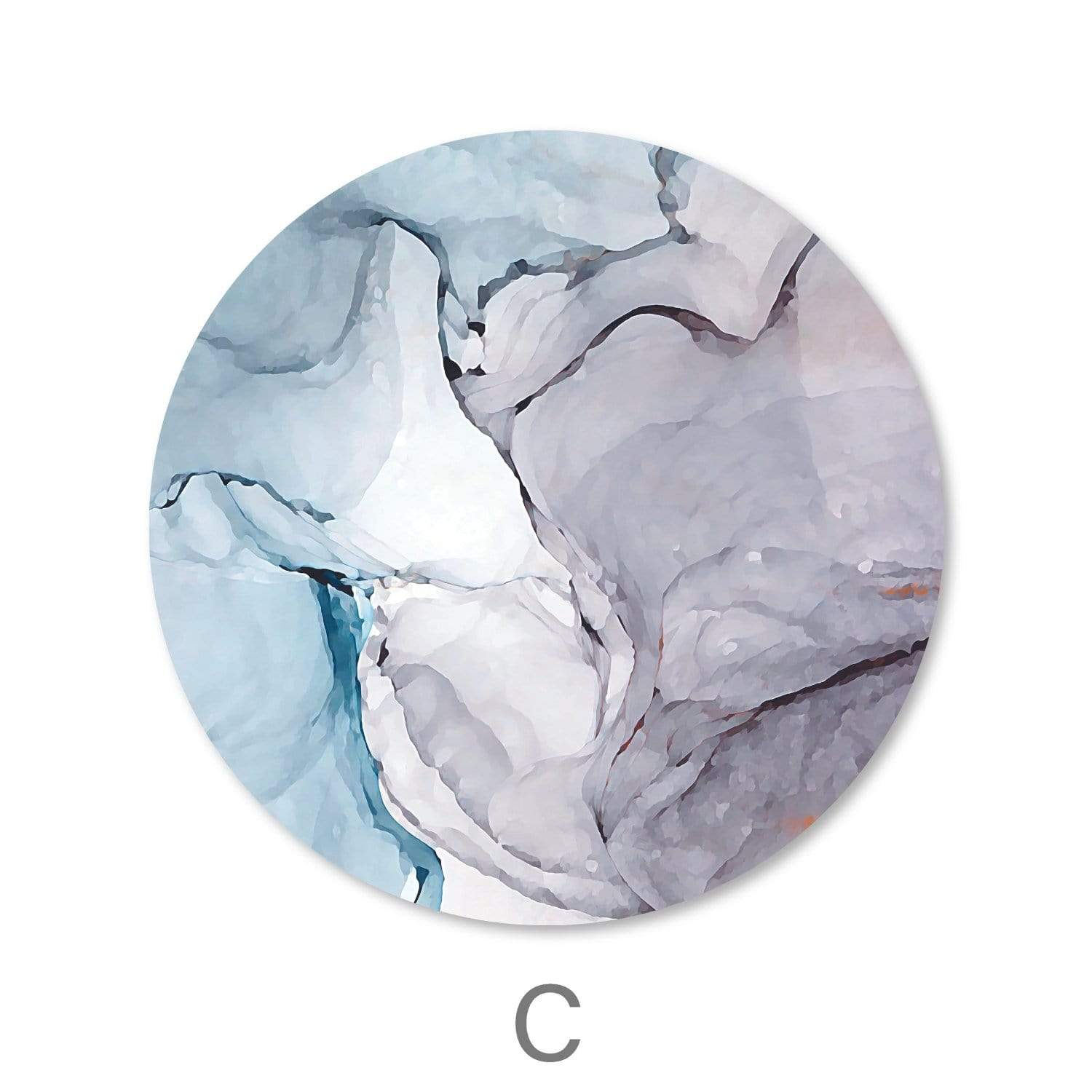 Soft Watercolor - Circle Canvas Art C / 40 x 40cm / Standard Gallery Wrap Clock Canvas