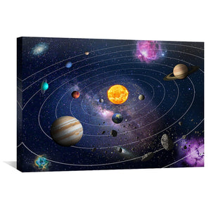 Solar System Canvas Art 45 x 30cm / Unframed Canvas Print Clock Canvas