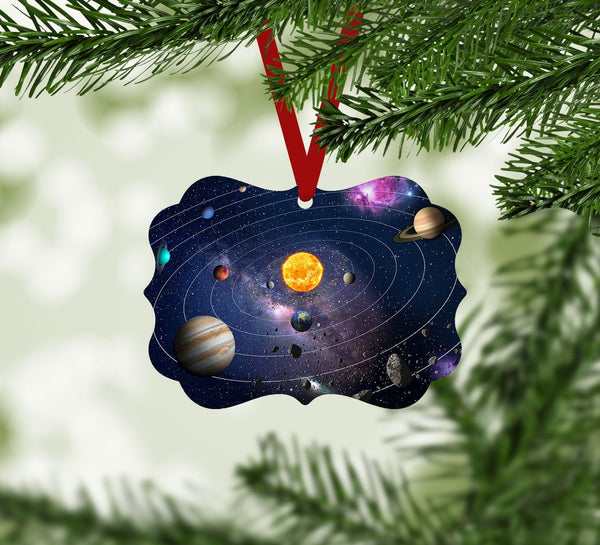 Solar System Ornament Christmas Ornament Victorian 10.8 x 8cm Clock Canvas