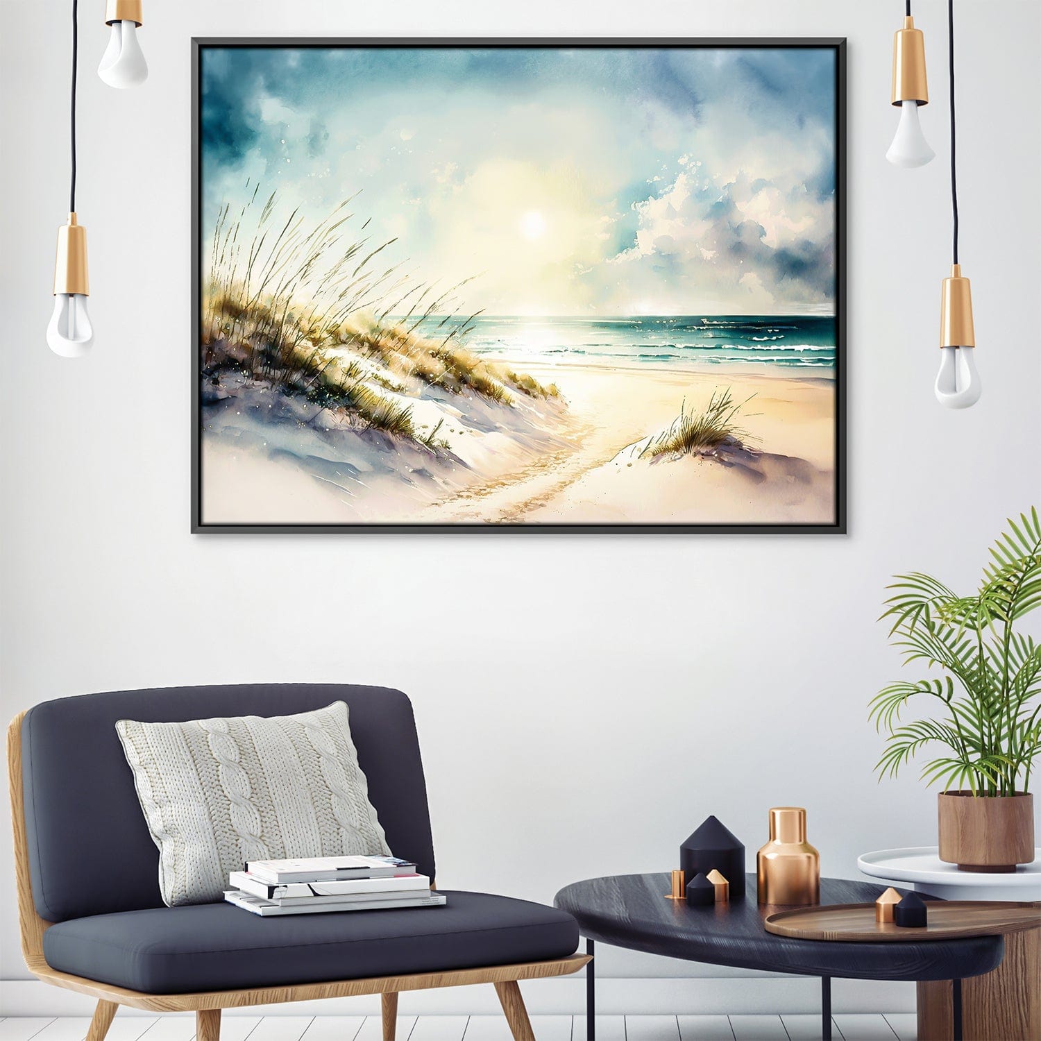 Soothing Shoreline Canvas Art Clock Canvas