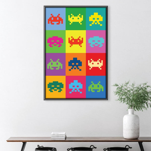 Space Invaders Canvas Art Clock Canvas