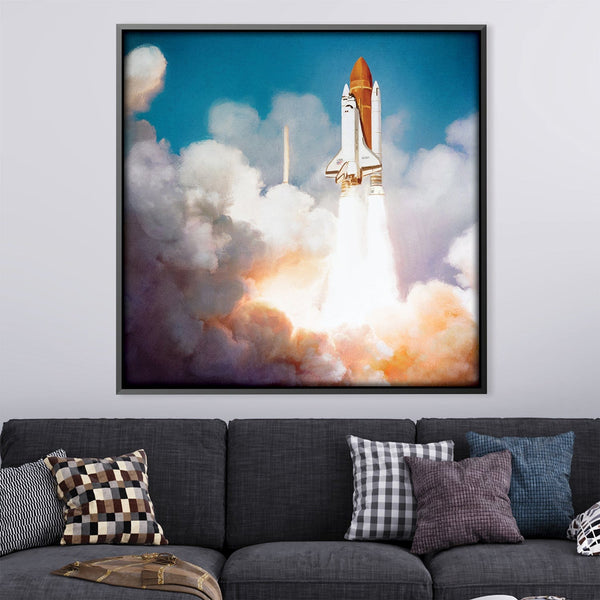 Space Launch Canvas Art Clock Canvas