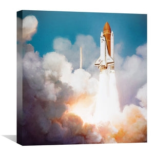 Space Launch Canvas Art 30 x 30cm / Unframed Canvas Print Clock Canvas