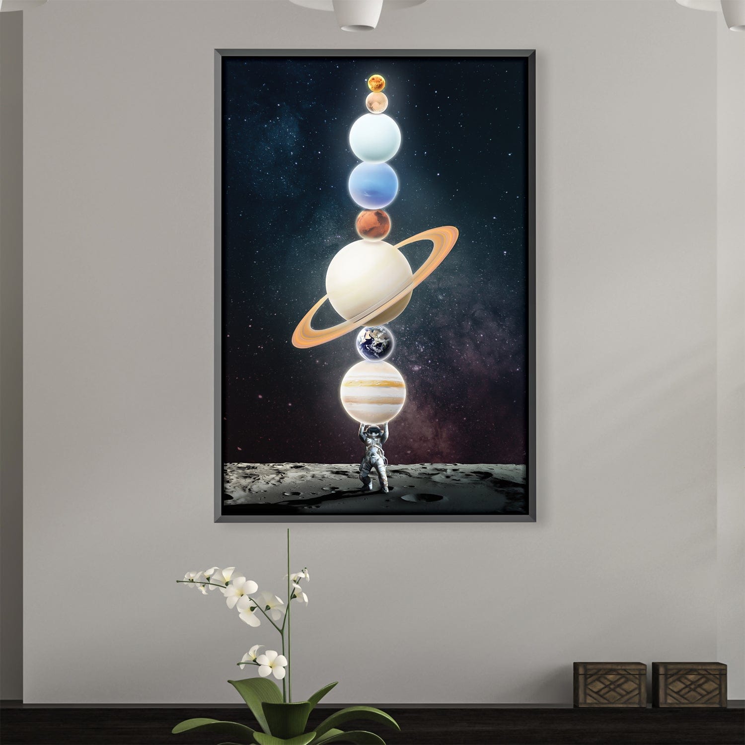 Space Stack Canvas Art Clock Canvas