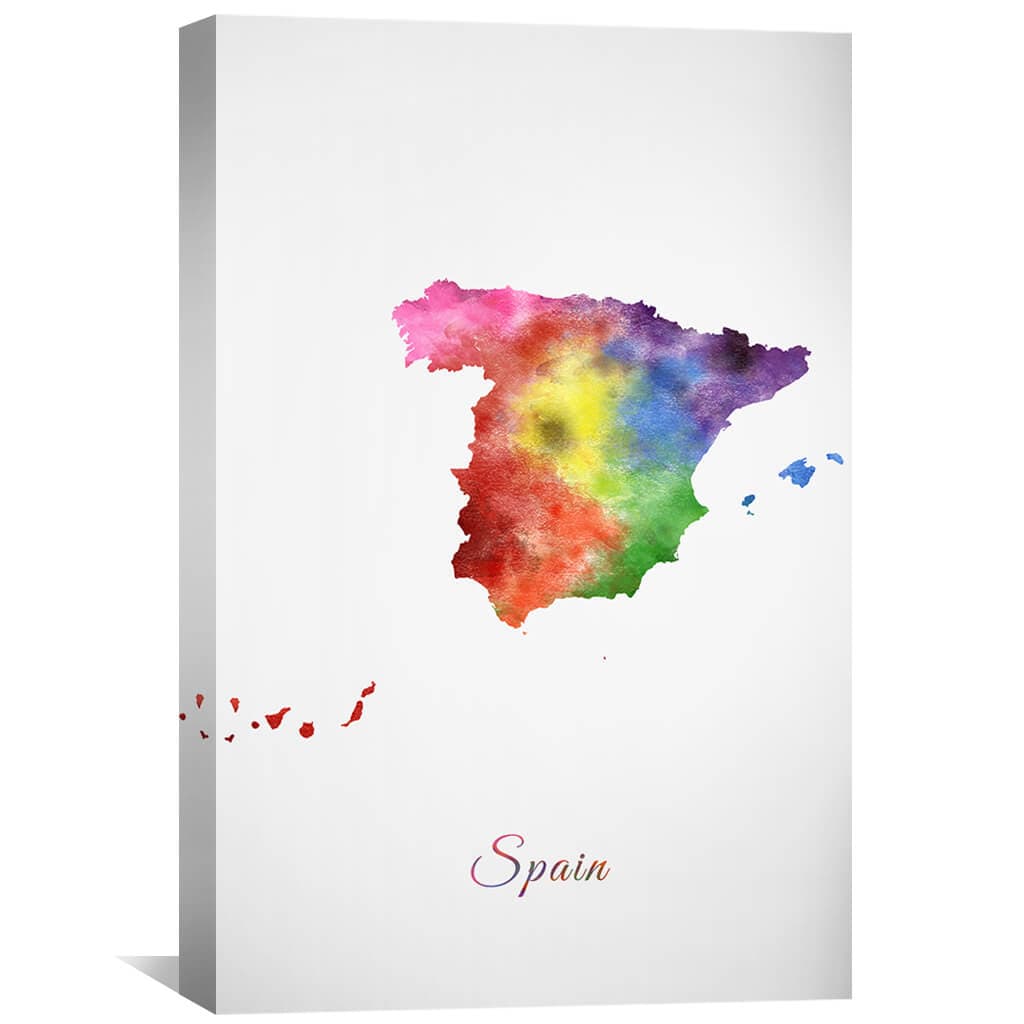 Spain Rainbow Canvas Art 30 x 45cm / Unframed Canvas Print Clock Canvas