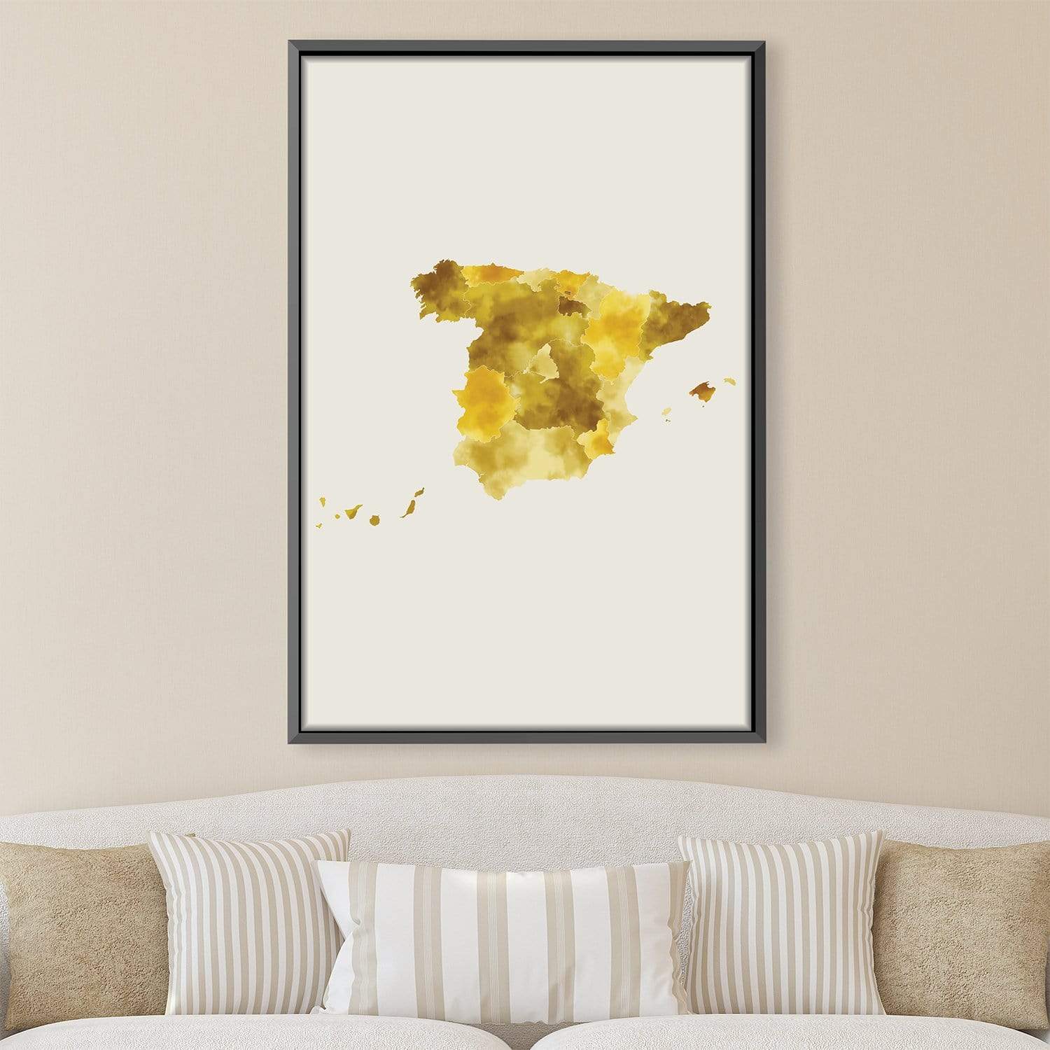 Spain Watercolor Canvas Art Clock Canvas