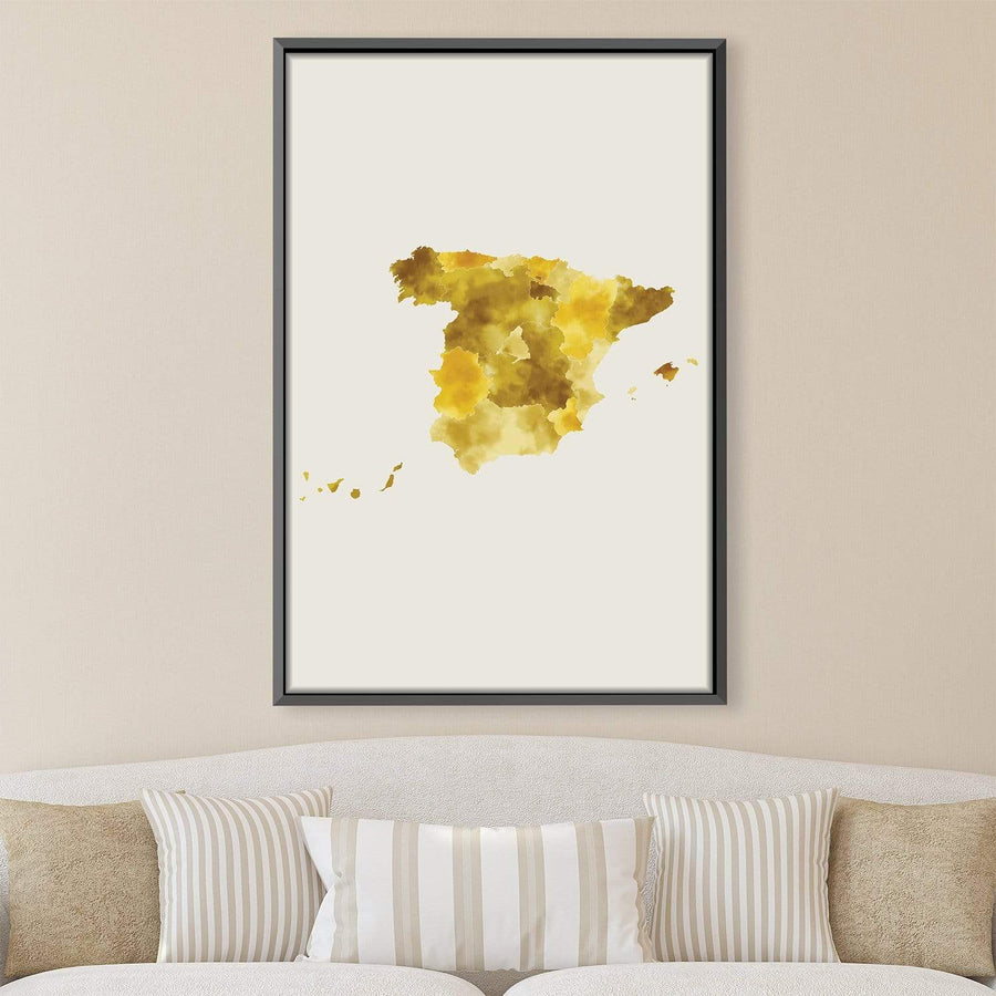 Spain Watercolor Canvas Art Clock Canvas