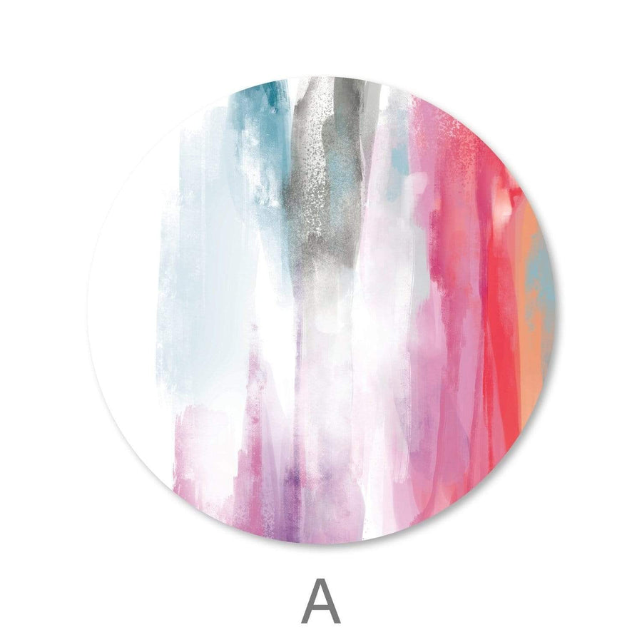 Spectrum Strokes - Circle Canvas Art A / 40 x 40cm / Standard Gallery Wrap Clock Canvas
