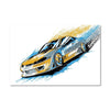 Speed Yellow Canvas Art Clock Canvas