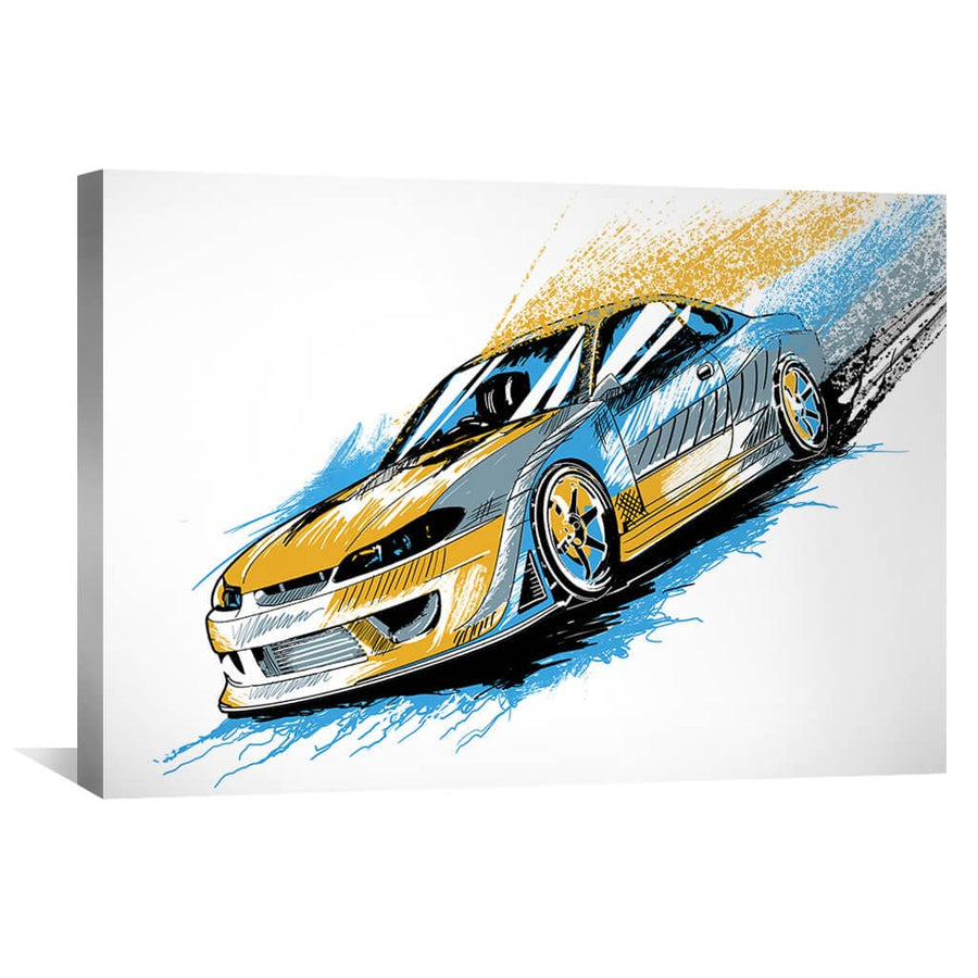 Speed Yellow Canvas Art 45 x 30cm / Unframed Canvas Print Clock Canvas