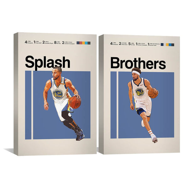 Splash Brothers Canvas Art Set of 2 / 30 x 45cm / Unframed Canvas Print Clock Canvas
