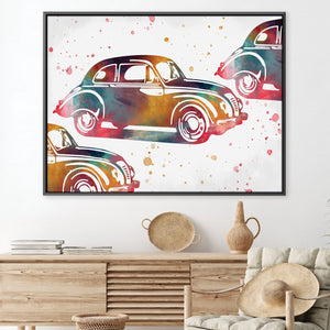 Splattered Auto Canvas Art Clock Canvas