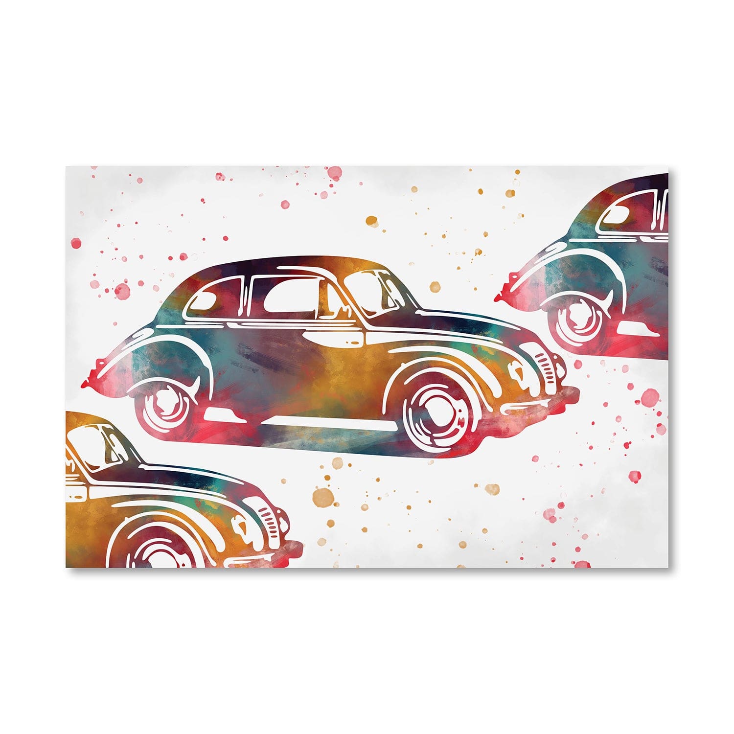 Splattered Auto Canvas Art Clock Canvas