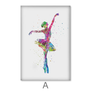 Splattered Dancers Canvas Art A / 30 x 45cm / Unframed Canvas Print Clock Canvas