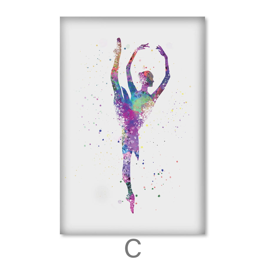 Splattered Dancers Canvas Art C / 30 x 45cm / Unframed Canvas Print Clock Canvas
