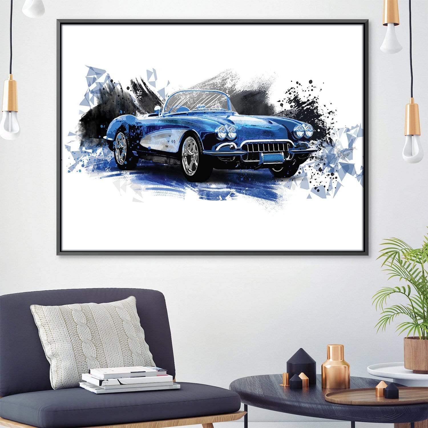 Sport Blue Canvas Art Clock Canvas