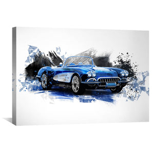 Sport Blue Canvas Art 45 x 30cm / Unframed Canvas Print Clock Canvas