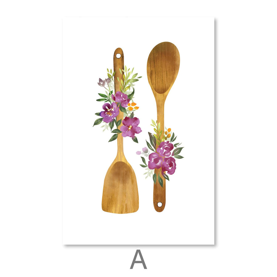 Spring Kitchen Canvas Art A / 30 x 45cm / Unframed Canvas Print Clock Canvas