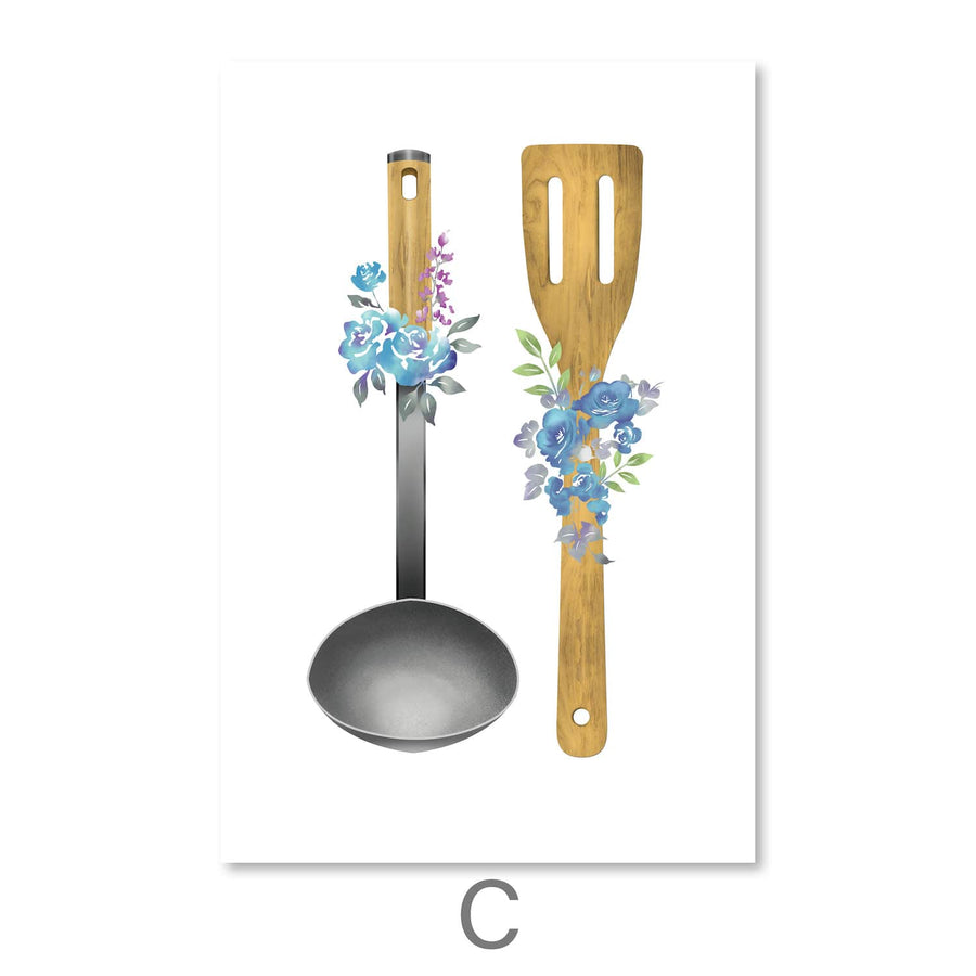 Spring Kitchen Canvas Art C / 30 x 45cm / Unframed Canvas Print Clock Canvas