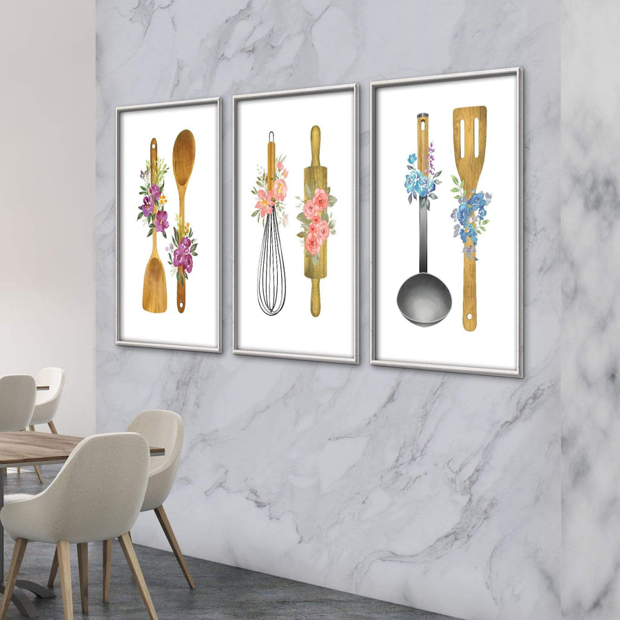 Spring Kitchen Canvas Art Clock Canvas