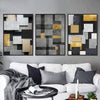 Square Space Canvas Art Set of 3 / 40 x 60cm / Unframed Canvas Print Clock Canvas