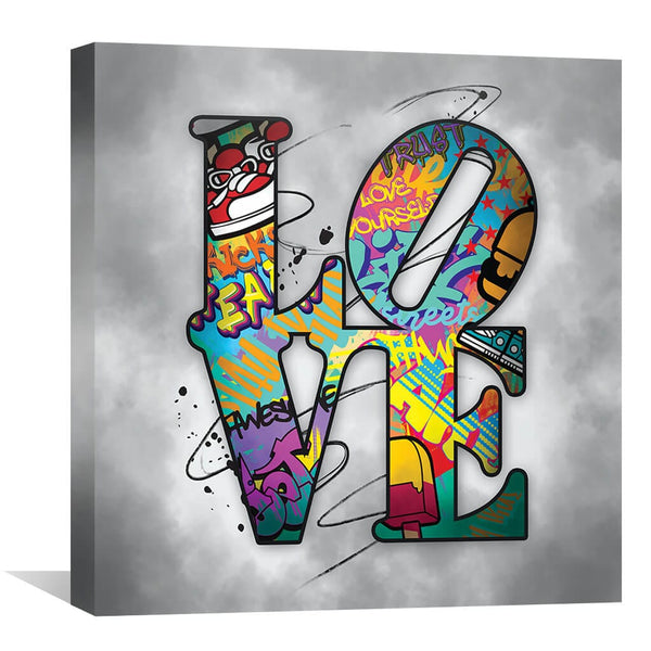 Stacked Love Canvas Art 30 x 30cm / Unframed Canvas Print Clock Canvas