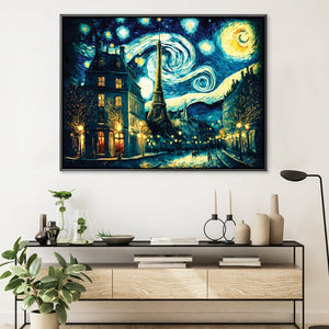 Starry Eiffel Tower Canvas Art Clock Canvas