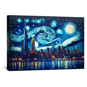 Starry Horizon Canvas Art Clock Canvas