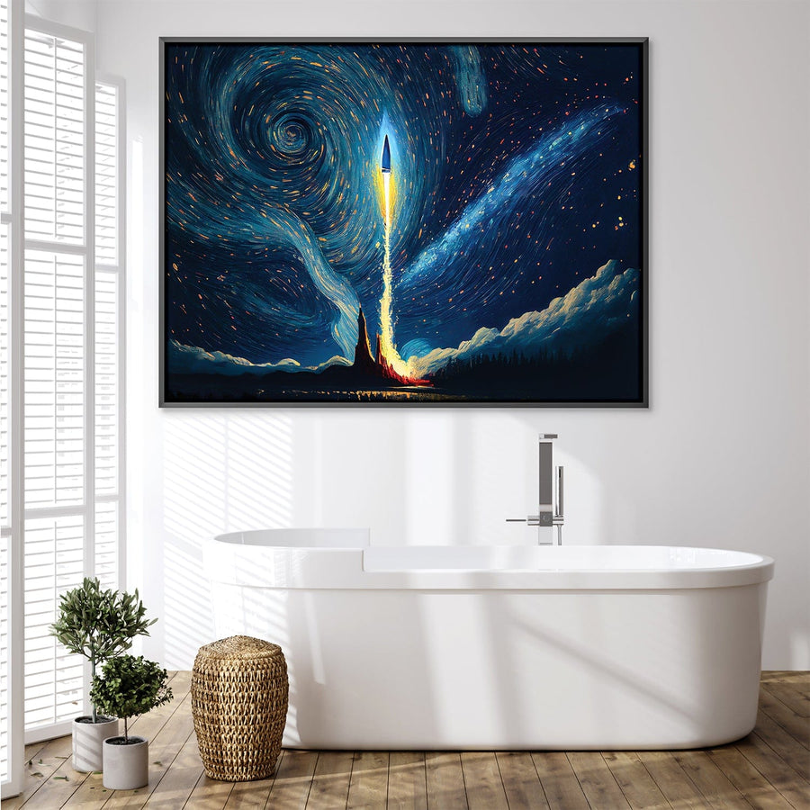 Starry Launch Canvas Art Clock Canvas