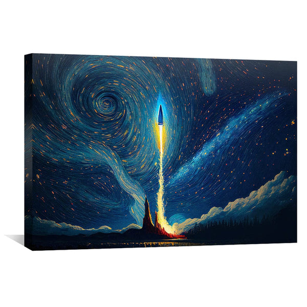 Starry Launch Canvas Art Clock Canvas