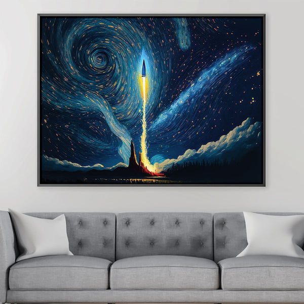 Starry Launch Canvas Art Clock Canvas