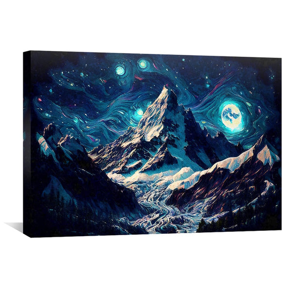 Starry Mountain Canvas Art Clock Canvas